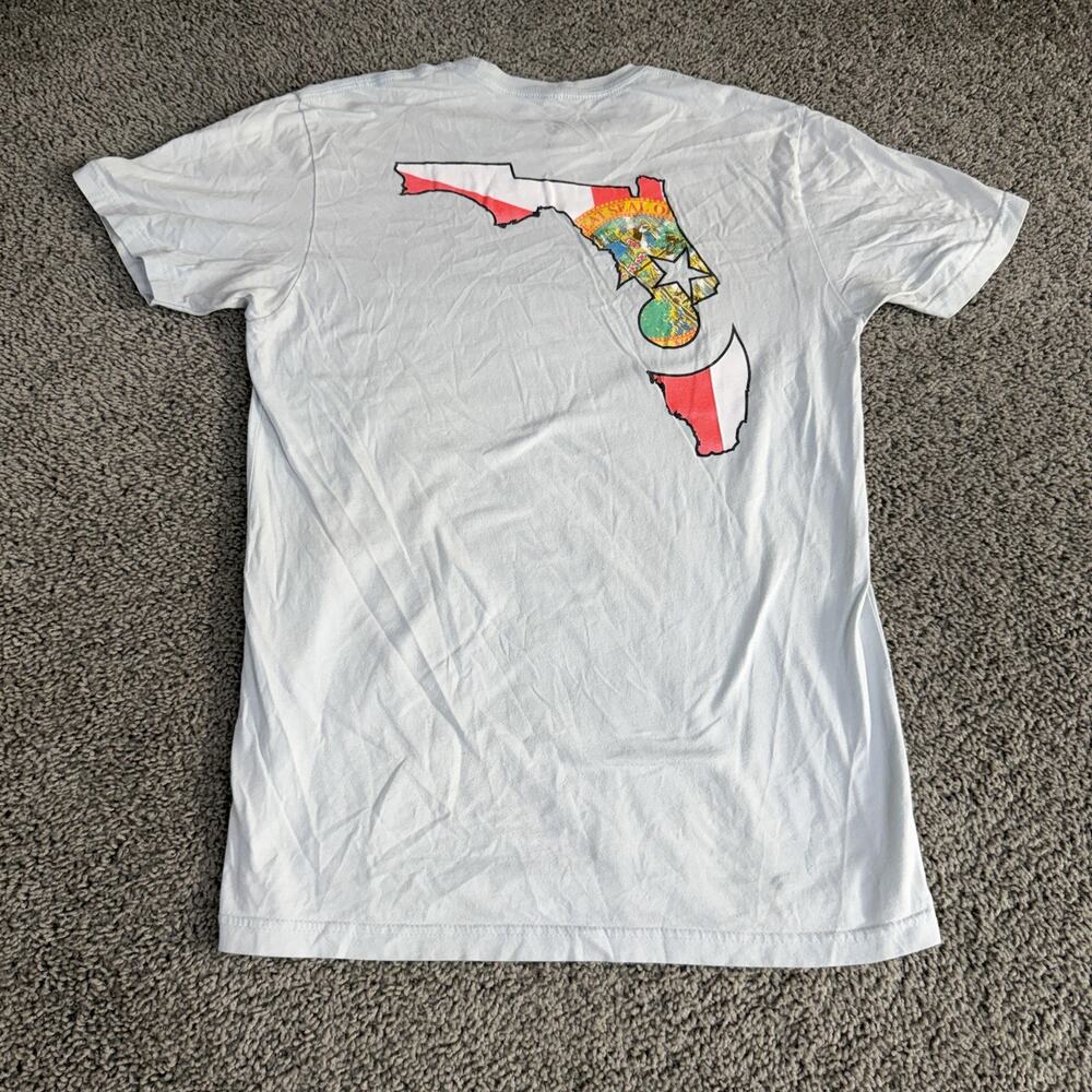 Compound Shirt Mens Medium Off White Florida State Flag Globe Graphic Tee Top